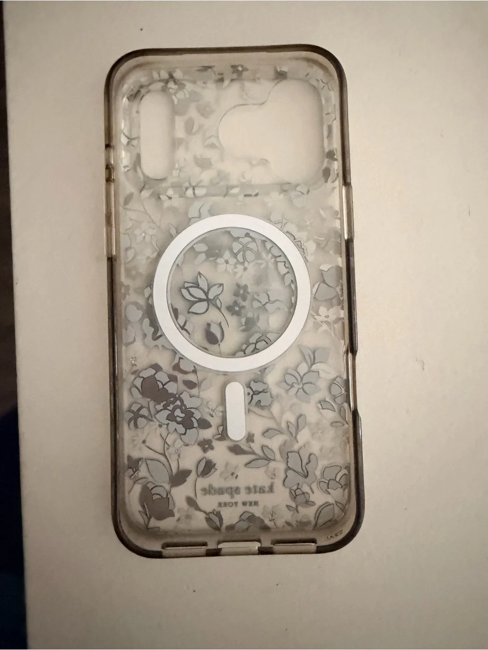kate spade Clear Floral iPhone 17 pro maxCase with Blue and White Flowers